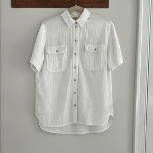Madewell Soft White Short Sleeve Camp Shirt